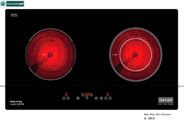 Bếp điện đôi Giovani G - 272 E (Made in Italya)