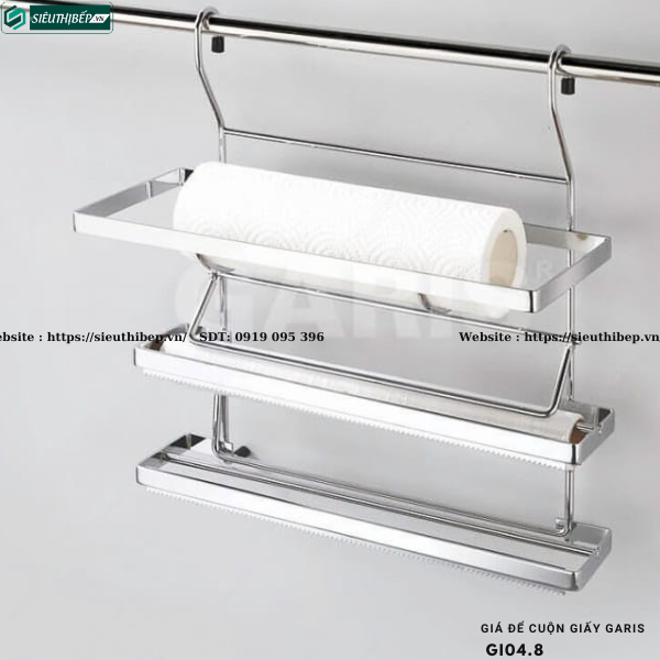 Giá để cuộn giấy Garis GI04.8 (Inox 304, nan tròn và nan dẹt)