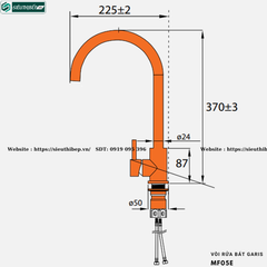 Vòi rửa bát Garis MF05E (Inox 304, Đánh bóng xước mờ)