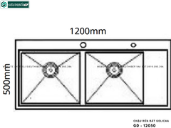 Chậu rửa bát Golicaa GD - 12050 (Inox 304 - 2 Hộc Đều, 1 Bàn Chờ)