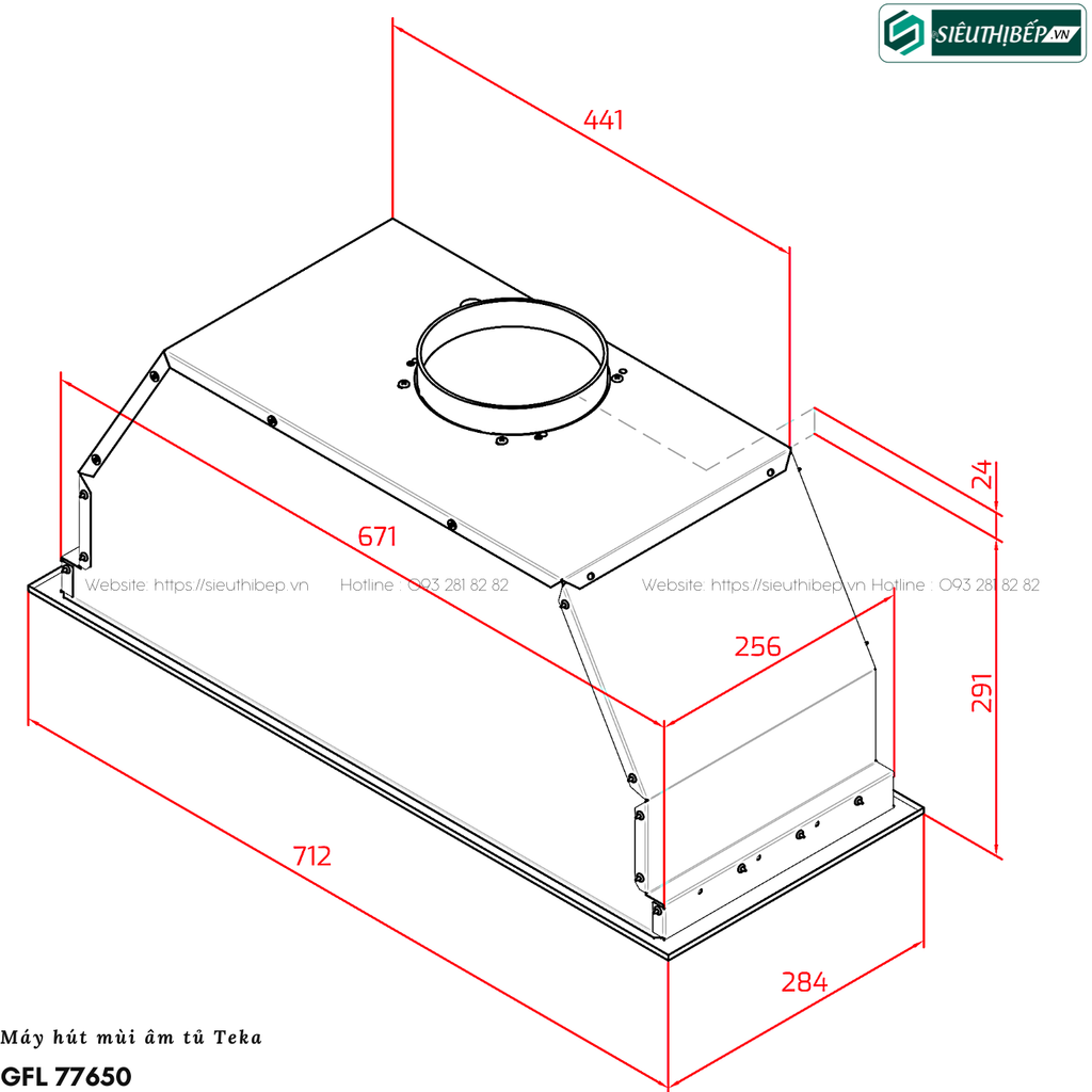 Máy hút mùi Teka GFL 77650 (Âm tủ - Made in Spain)