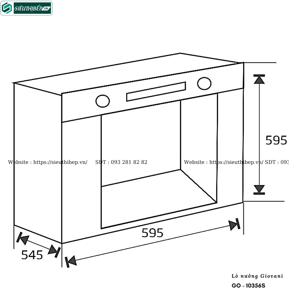 Lò nướng Giovani GO - 10356S (Âm tủ - 56 Lít)