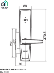 Khóa điện tử khách sạn Giovani GSL - 116C98 (Gold / Silver / Black)