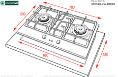 Bếp gas đôi Teka GTI 78 2G AI AL DRB BUT - Made in Italy