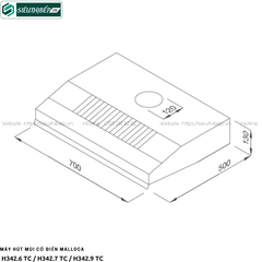 Máy hút mùi Malloca H342.6 TC / H342.7 TC / H342.9 TC (Cổ điển)