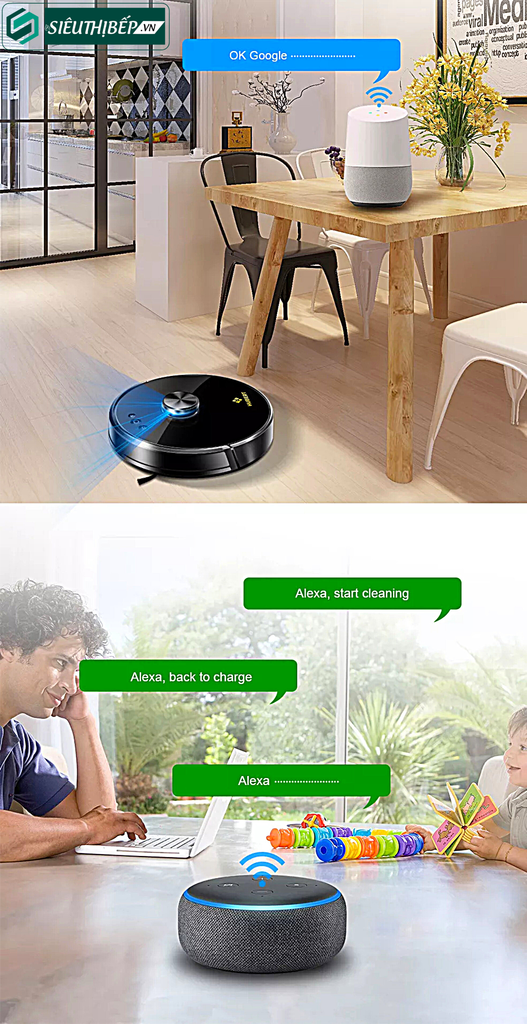 Robot hút bụi lau nhà Hubert HB - B79 - B / HB - B79 - W (Điều khiển bằng APP thông minh)