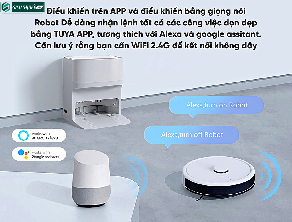 Robot hút bụi lau nhà Hubert HB - S79 (Màu trắng - Điều khiển bằng APP)