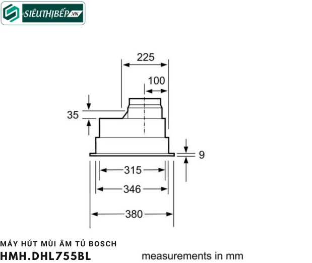 Máy hút mùi Bosch HMH DHL755BL - Serie 4 (Âm tủ - Made in Germany)