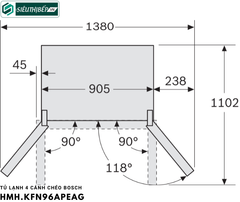 Tủ lạnh Bosch HMH KFN96APEAG - Serie 6 (4 cánh chéo)