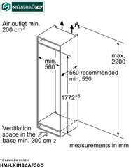 Tủ lạnh Bosch HMH KIN86AF30O - Serie 6 (Âm - Made in Germany)