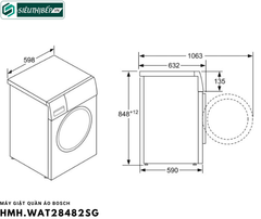 Máy giặt Bosch HMH WAT28482SG - Serie 6 (9Kg - Made in Turkey)