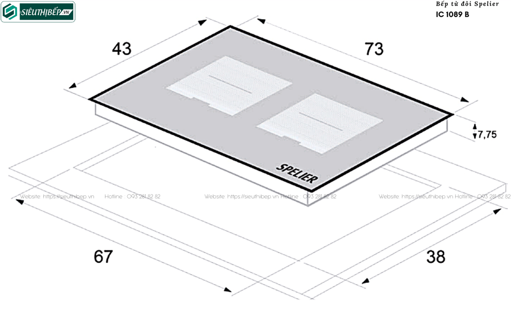 Bếp từ đôi Spelier IC - 1089 B (Made in Germany)