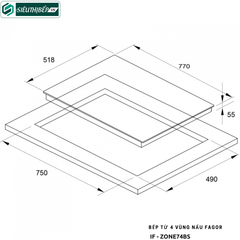 Bếp từ Fagor IF - ZONE74BS (4 vùng nấu - Made in Poland)