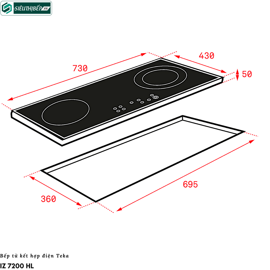 Bếp từ kết hợp điện Teka IZ 7200 HL - Made in Turkey