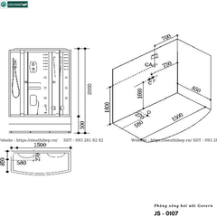 Phòng tắm xông hơi ướt Govern JS - 0107 (Bồn massage, sục khí)