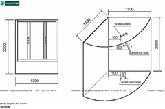 Phòng tắm xông hơi ướt Govern JS - 0109 (Bồn massage, sục khí, đèn Led)