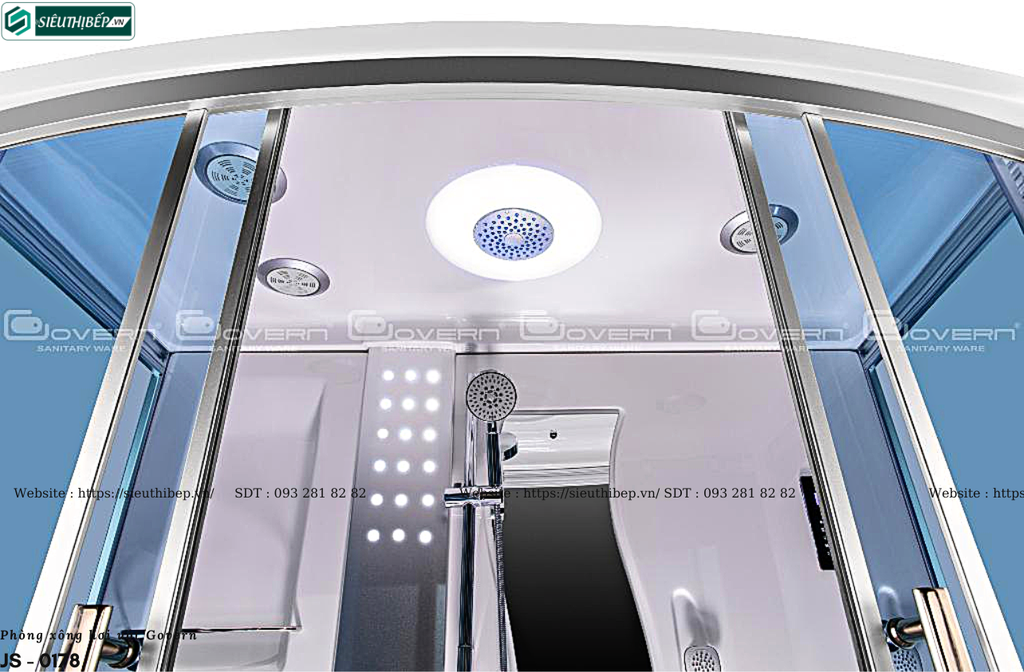 Phòng tắm xông hơi ướt Govern JS - 0178 (Bồn massage, sục khí, đèn Led)
