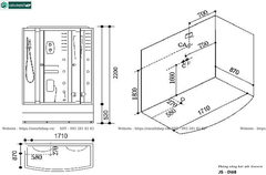 Phòng tắm xông hơi ướt Govern JS - 0168 (Bồn massage, sục khí, đèn Led)
