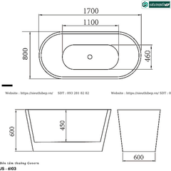 Bồn tắm Govern JS - 6103 (Bồn tắm nghệ thuật không bao gồm vòi sen)