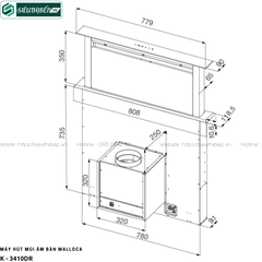 Máy hút mùi Malloca K - 3410DR (Âm tủ - Made in Turkey)