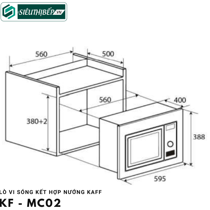 Lò kết hợp Kaff KF - MC02 (Lò vi sóng kết hợp nướng - 25 Lít)