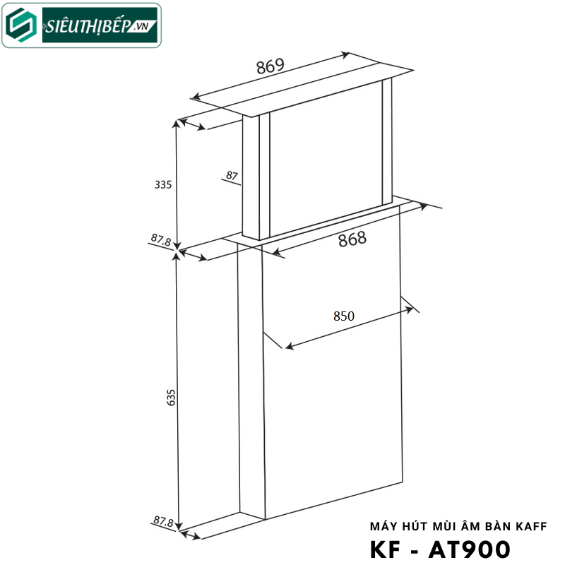 Máy hút mùi âm bàn Kaff KF - AT900