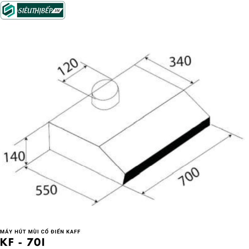 Máy hút mùi Kaff KF - 70I (Cổ điển)