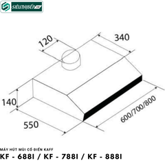 Máy hút mùi Kaff KF - 688I / KF - 788I / KF - 888I (Cổ điển)