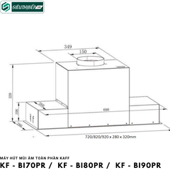 Máy hút mùi Kaff KF - BI70PR / KF - BI80PR / KF - BI90PR (Âm toàn phần)