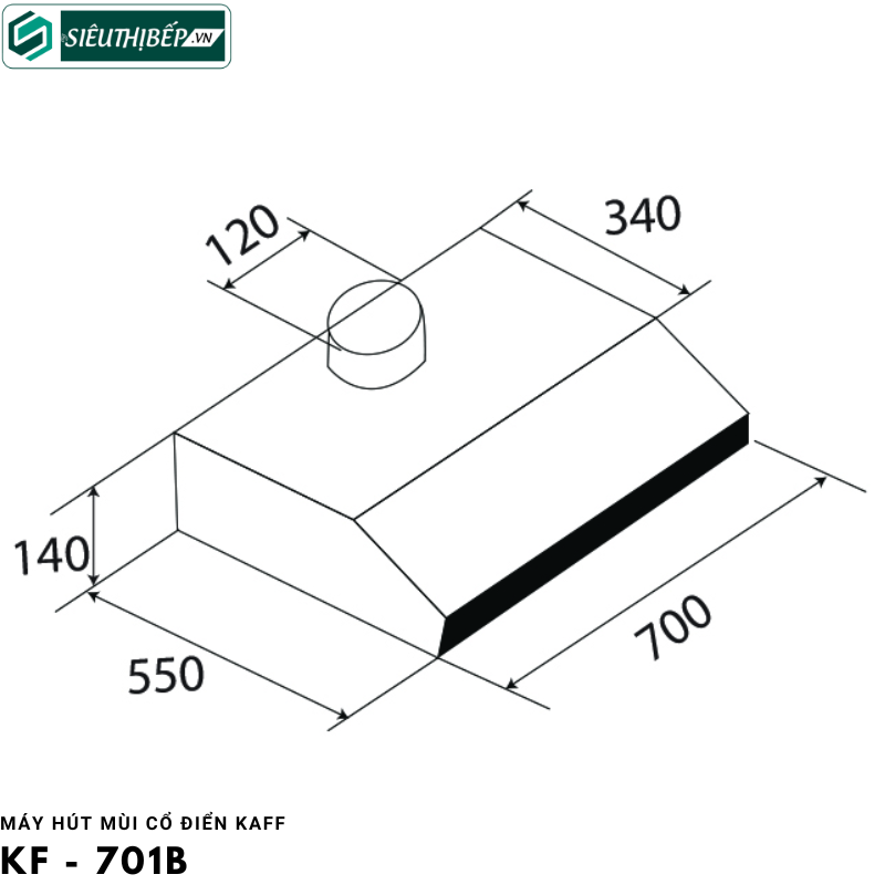 Máy hút mùi Kaff KF - 701B (Cổ điển)