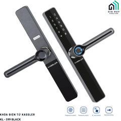 Khóa điện tử Kassler KL - 599 BLACK mở khóa bằng APP điện thoại thông minh (Chuyên dụng cho cửa nhôm Xingfa, sắt)