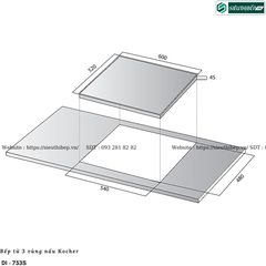 Bếp từ Kocher DI - 753S (3 Vùng nấu - Made in Spain)