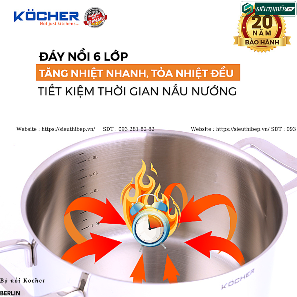 Bộ nồi Kocher BERLIN (5 món)