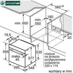 Lò nướng Bosch EUG HBG634BS1 - Serie 8 (71 Lít - Âm tủ)