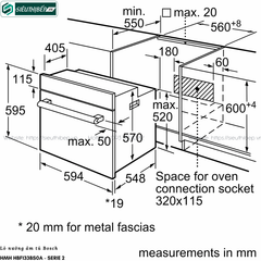 Lò nướng Bosch HMH HBF133BS0A - Serie 2 (66 Lít - Âm tủ)