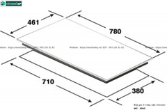 Bếp gas Giovani MC - 308G (Lắp âm - 3 vùng nấu)