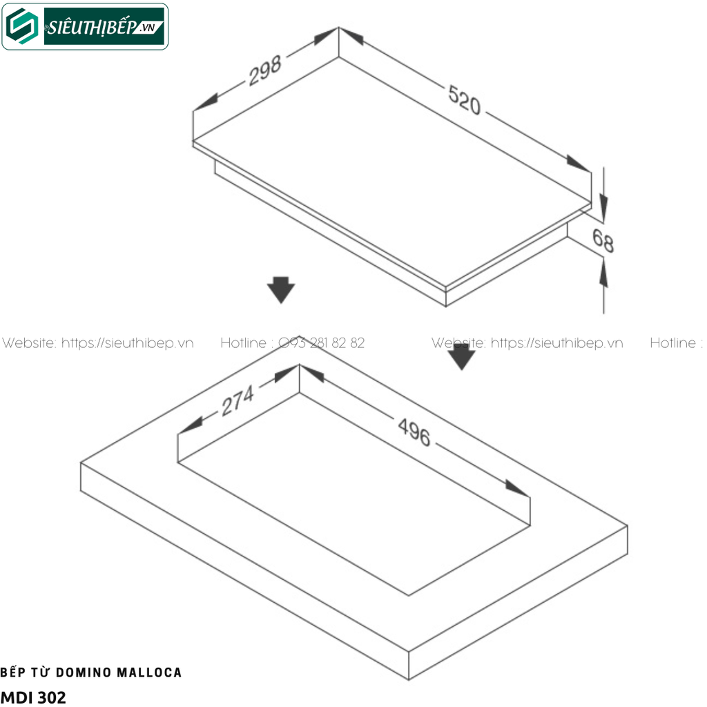 Bếp từ Domino Malloca MDI 302 (Made in Spain)