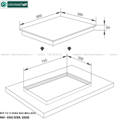 Bếp từ Malloca MH - 03IS (3 vùng nấu – ver. 2020)