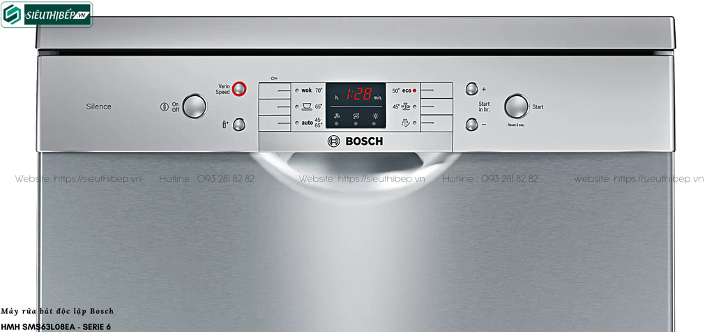 Máy rửa bát Bosch HMH SMS63L08EA - Serie 6 (Độc lập - 12 bộ đồ ăn Châu Âu)