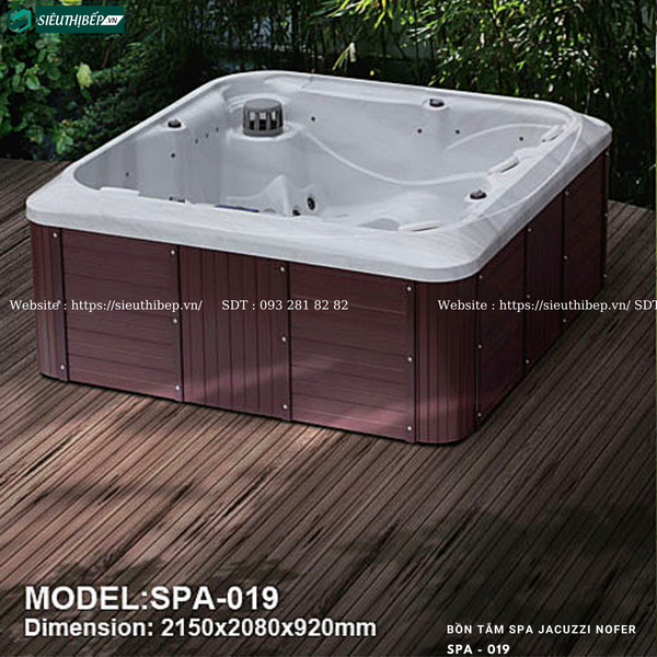 Bồn tắm Spa Jacuzzi Nofer SPA - 019 (Công nghệ Châu Âu)