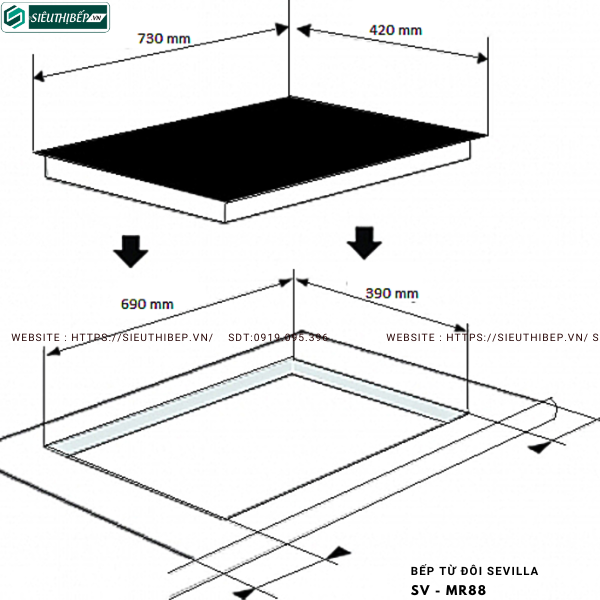 Bếp từ đôi Sevilla SV - MR88 - Made in Malaysia