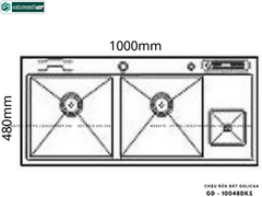 Chậu rửa bát Golicaa GD - 10048DKS (Inox 304 - 2 Hộc Đều, 1 Bàn Chờ)