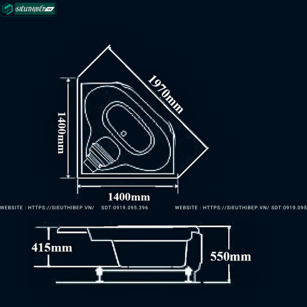 Bồn tắm Golicaa GL - 1400G6