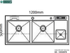 Chậu rửa bát Golicaa GD - 12050DTR (Inox 304 - 2 Hộc Đều, 1 Bàn Chờ)