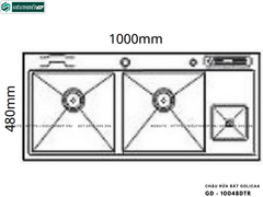 Chậu rửa bát Golicaa GD - 10048DTR (Inox 304 - 2 Hộc Đều, 1 Bàn Chờ)