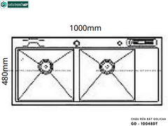 Chậu rửa bát Golicaa GD - 10048DT (Inox 304 - 2 Hộc Đều, 1 Bàn Chờ)