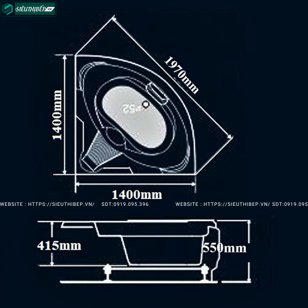 Bồn tắm Golicaa GL - 1400G3