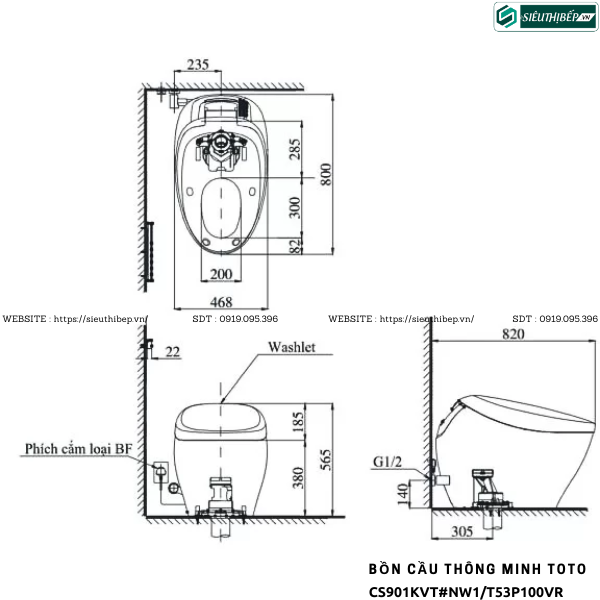 Bồn cầu thông minh TOTO CS901KVT#NW1/T53P100VR - NEOREST NX II