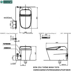 Bồn cầu thông minh TOTO CW992VA#NW1/TCF992WA#NW1/T53P100VR - NEOREST XH I (220V)