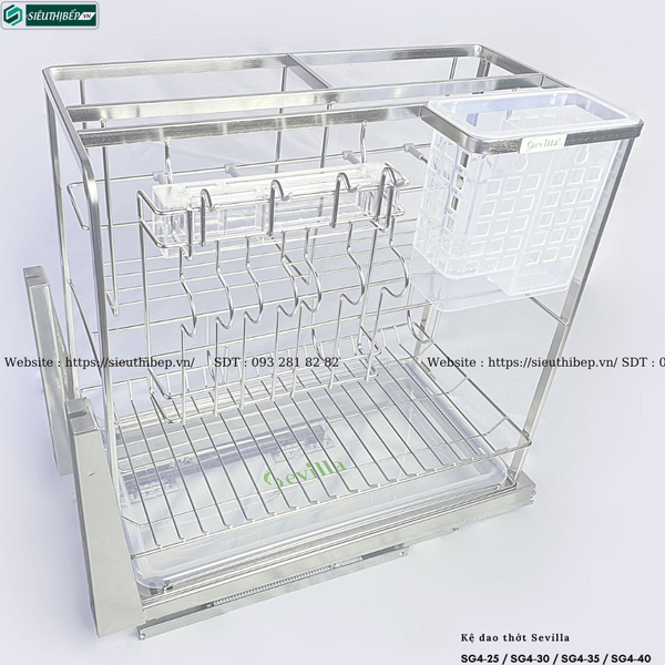 Kệ dao thớt Sevilla SG4-25 / SG4-30 / SG4-35 / SG4-40 (Inox 304 nan dẹt)